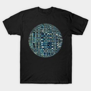 Perspective Geometry 3D Blue Ball T-Shirt